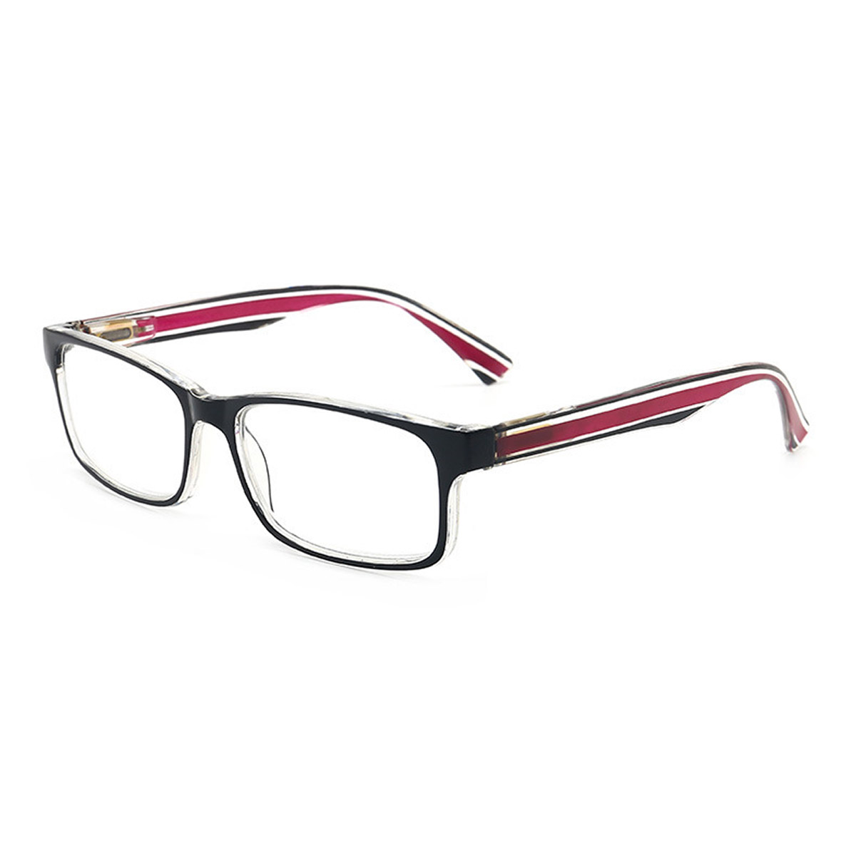 TR90 পুরুষদের অতি-হালকা বর্গাকার ইলাস্টিক hinged পড়ার চশমা
